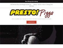 Tablet Screenshot of prestopizzas.com